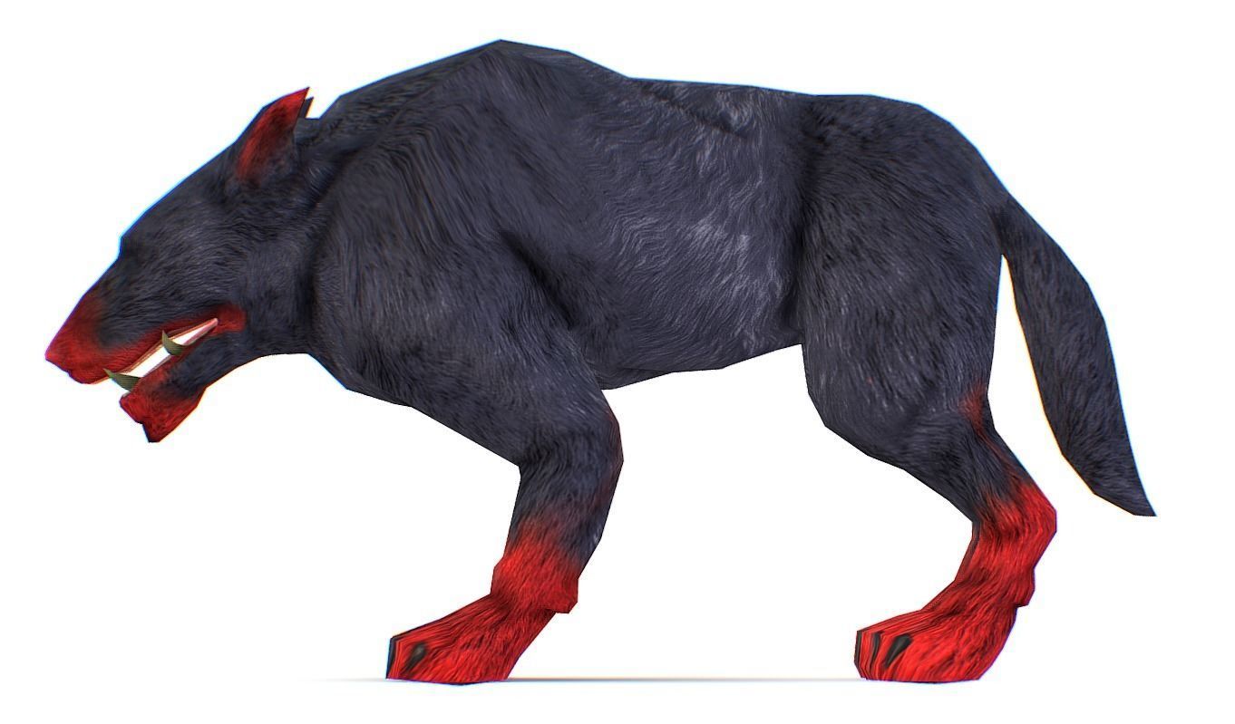 LowPoly Monster Blind Wolf 3D Model Low-poly 3D model_1