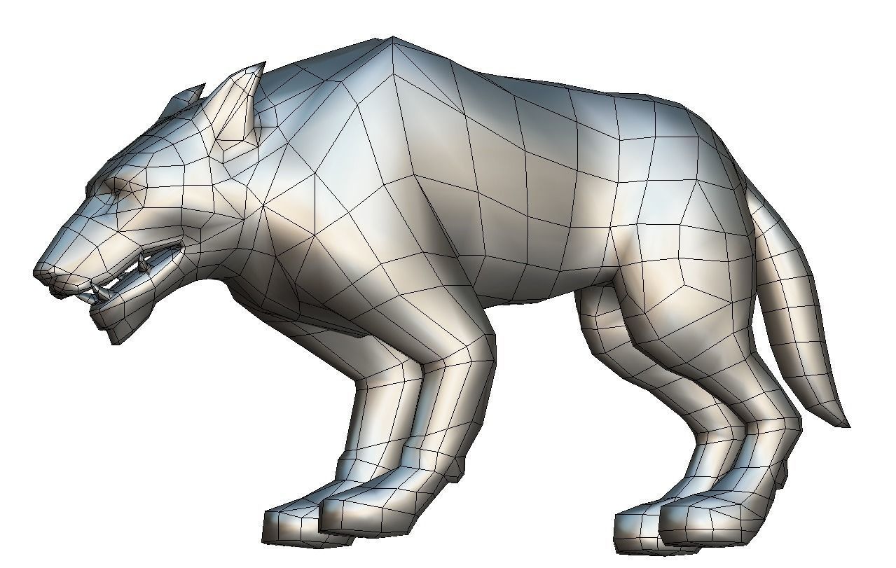 LowPoly Monster Blind Wolf 3D Model Low-poly 3D model_6