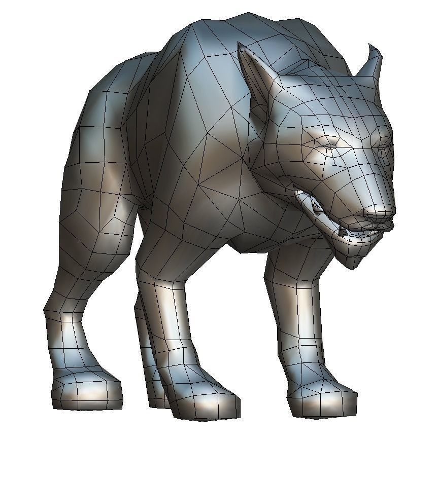 LowPoly Monster Blind Wolf 3D Model Low-poly 3D model_7
