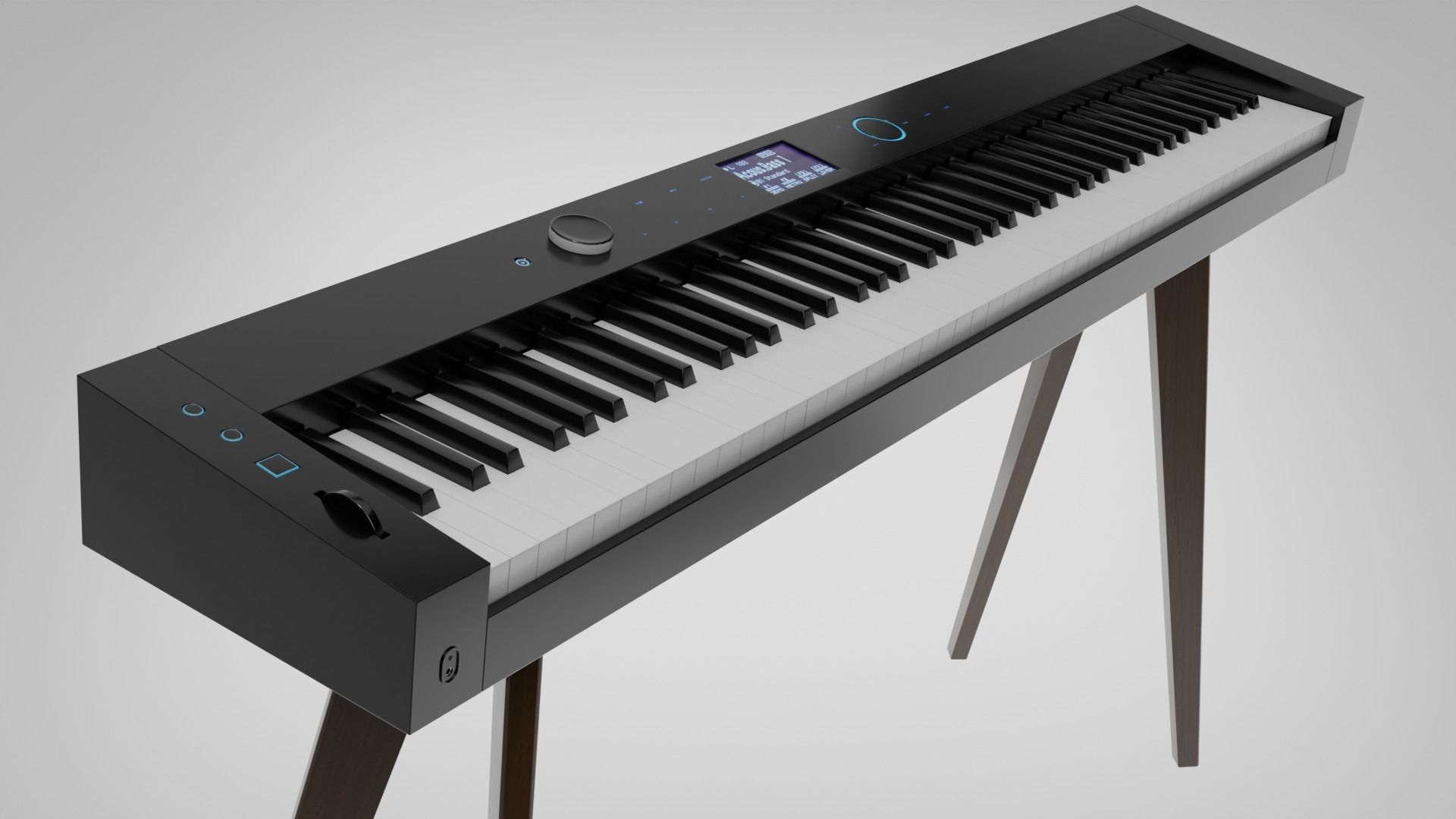 Electronic Piano Retro Style 3D model_2