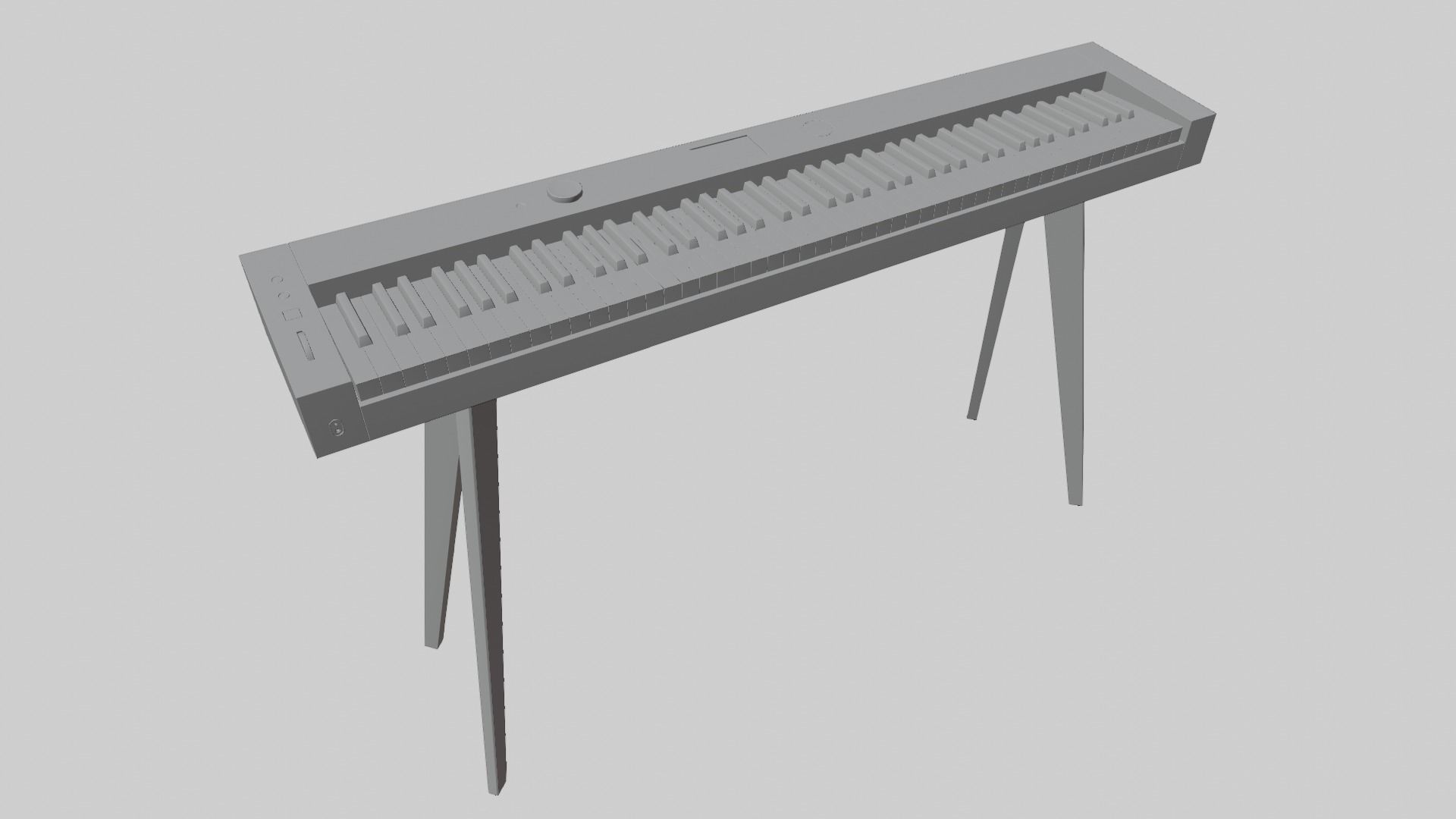 Electronic Piano Retro Style 3D model_10