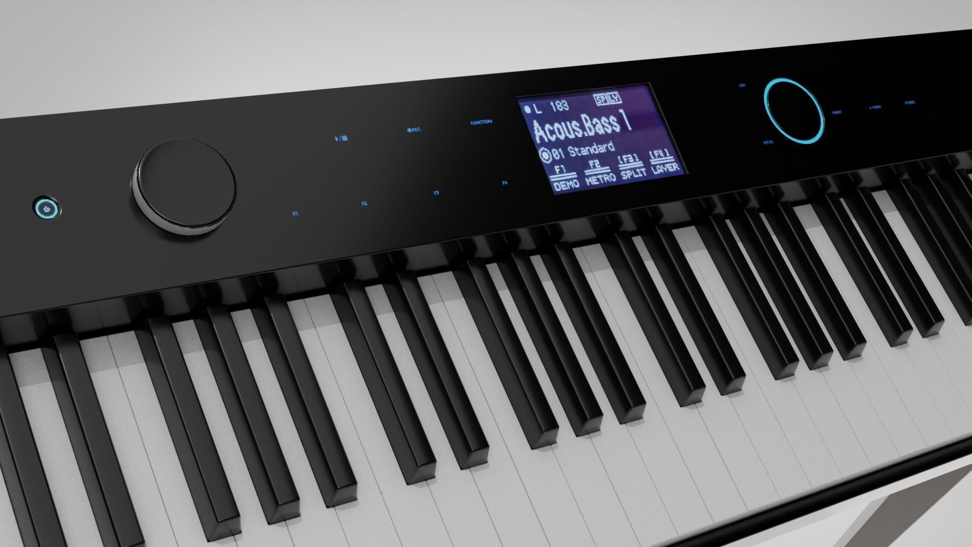 Electronic Piano Retro Style 3D model_3