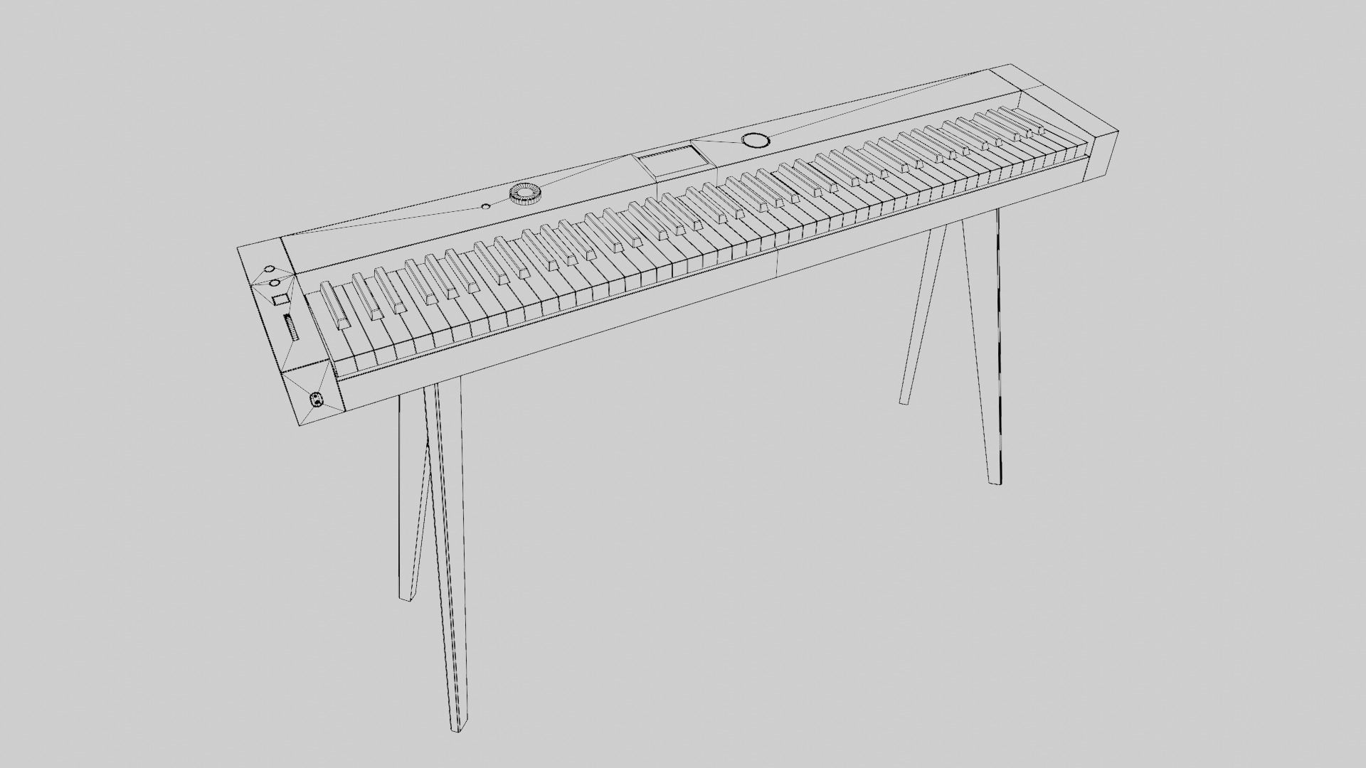 Electronic Piano Retro Style 3D model_15
