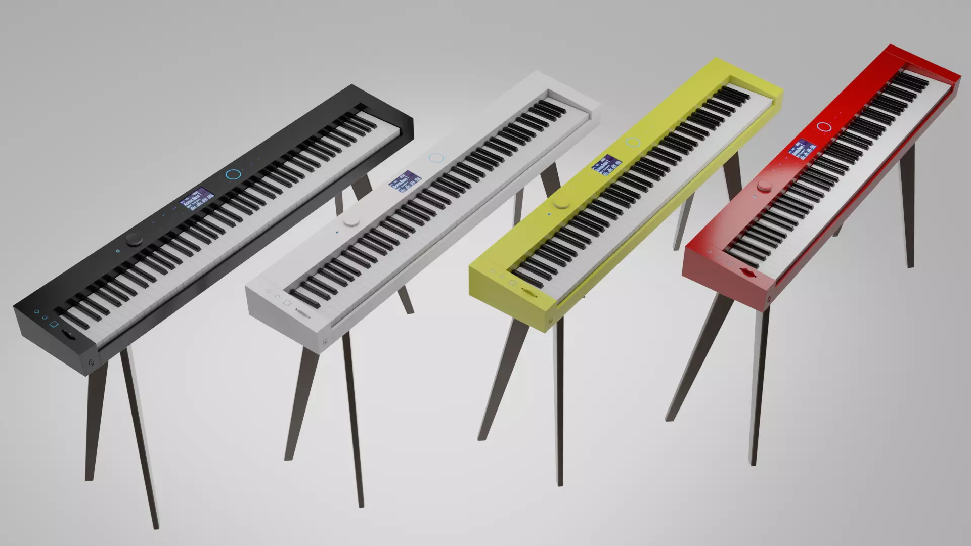 Electronic Piano Retro Style 3D model_0