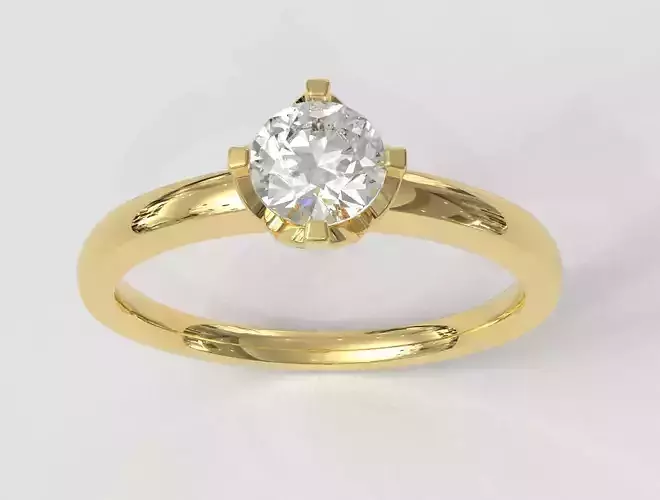 5mm Solitaire Ring 3D print model