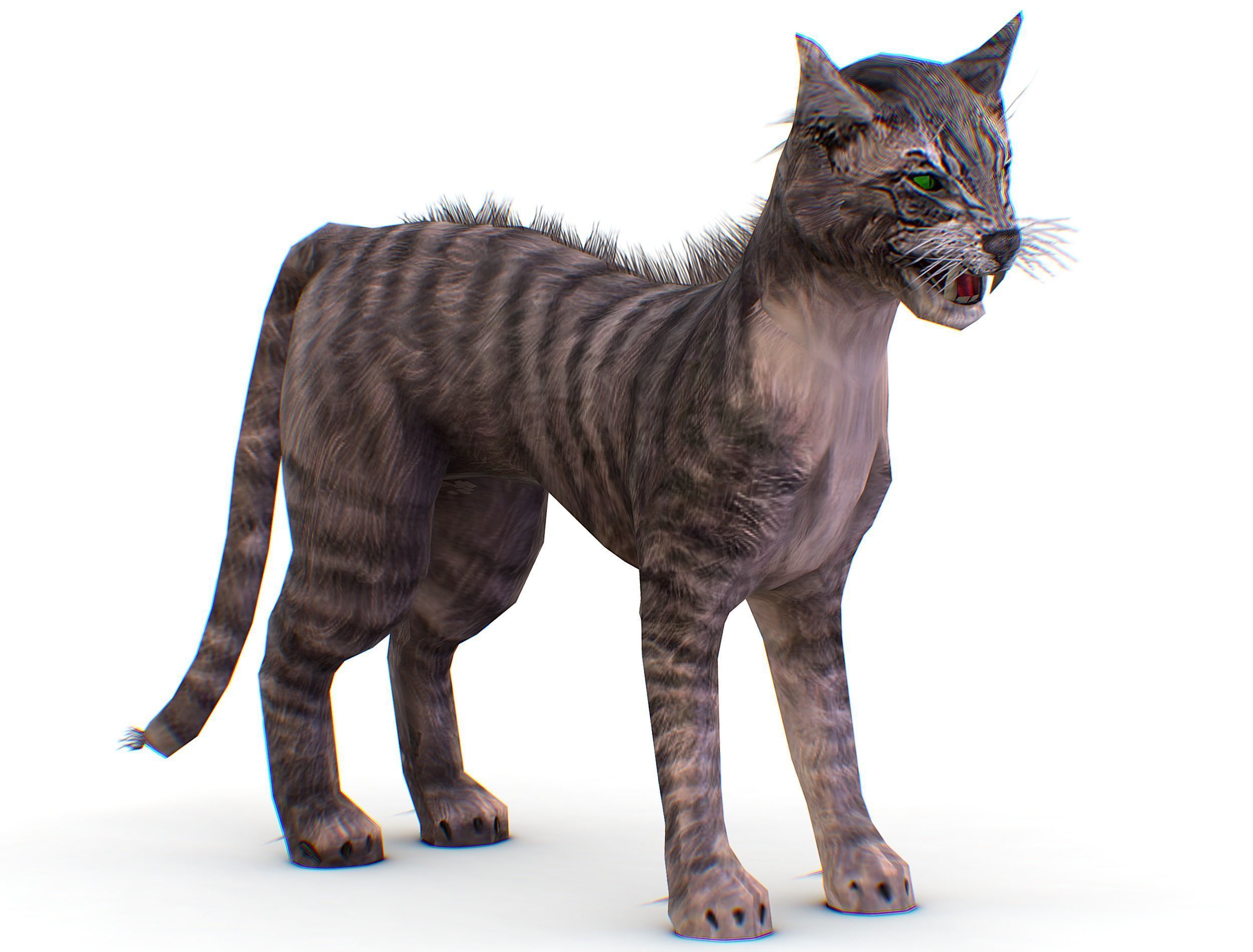 LowPoly Monster Cat Low-poly 3D model_5