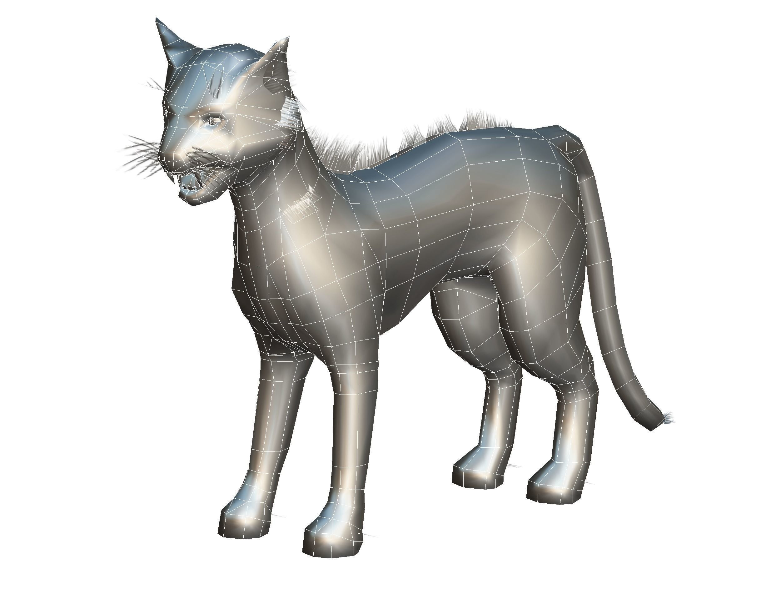 LowPoly Monster Cat Low-poly 3D model_20