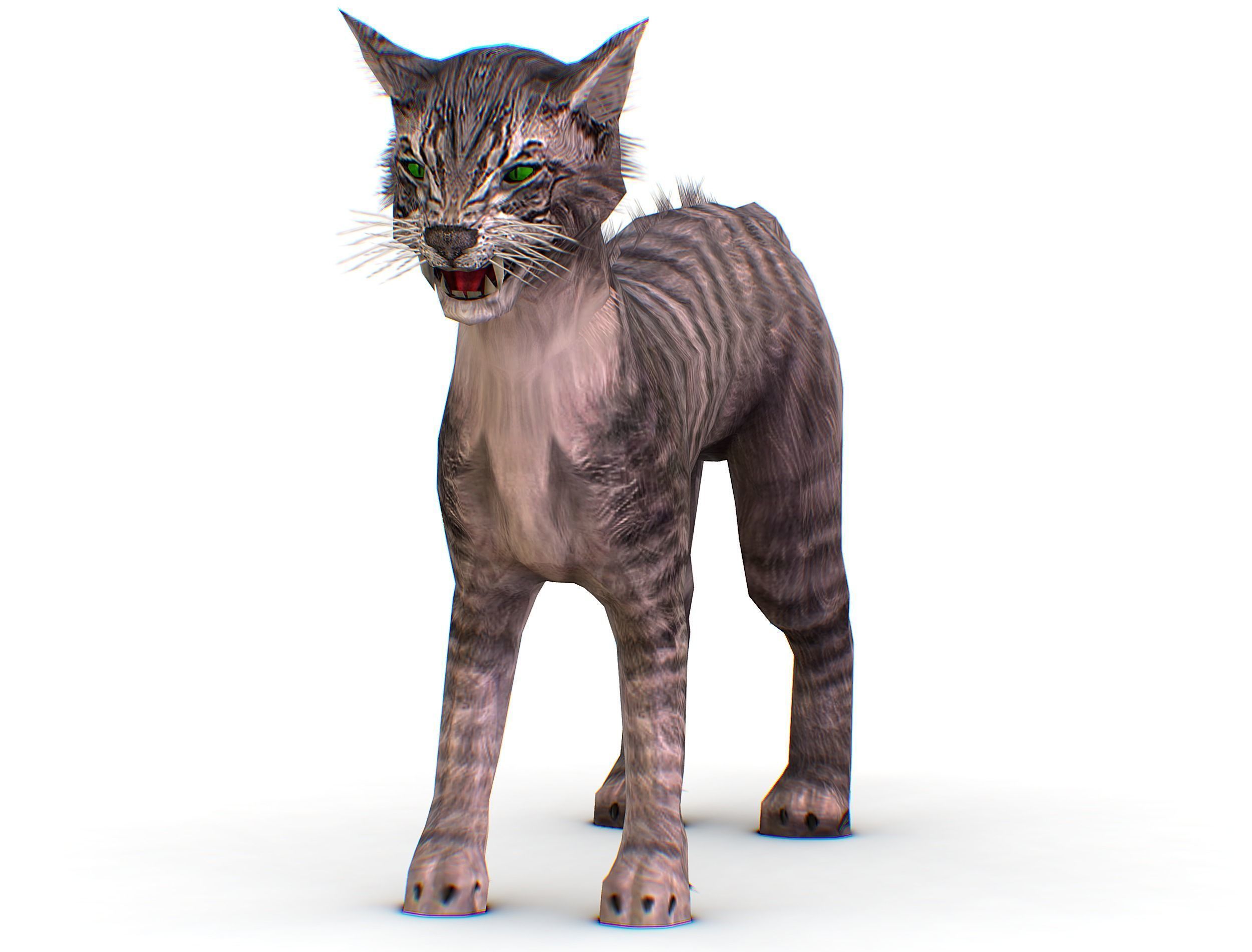 LowPoly Monster Cat Low-poly 3D model_2