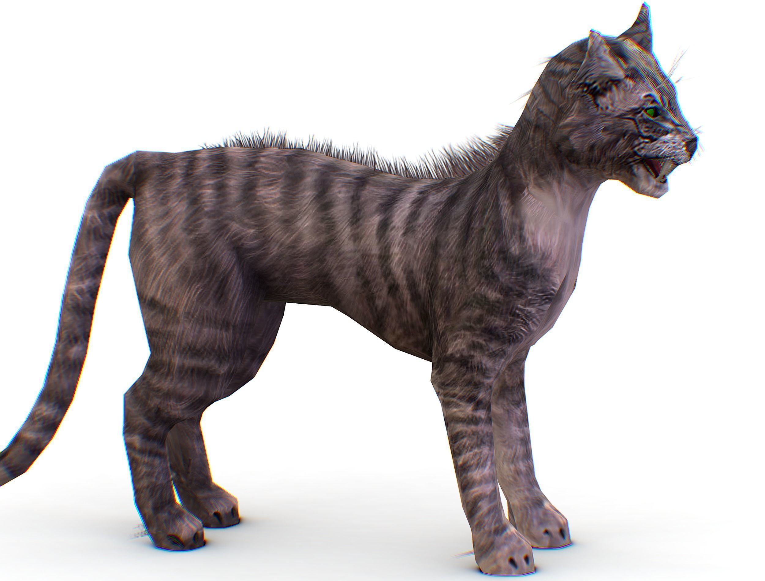 LowPoly Monster Cat Low-poly 3D model_6