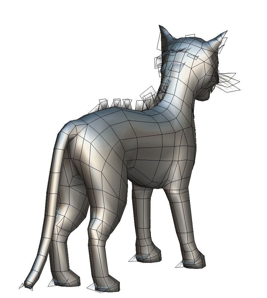 LowPoly Monster Cat Low-poly 3D model_24