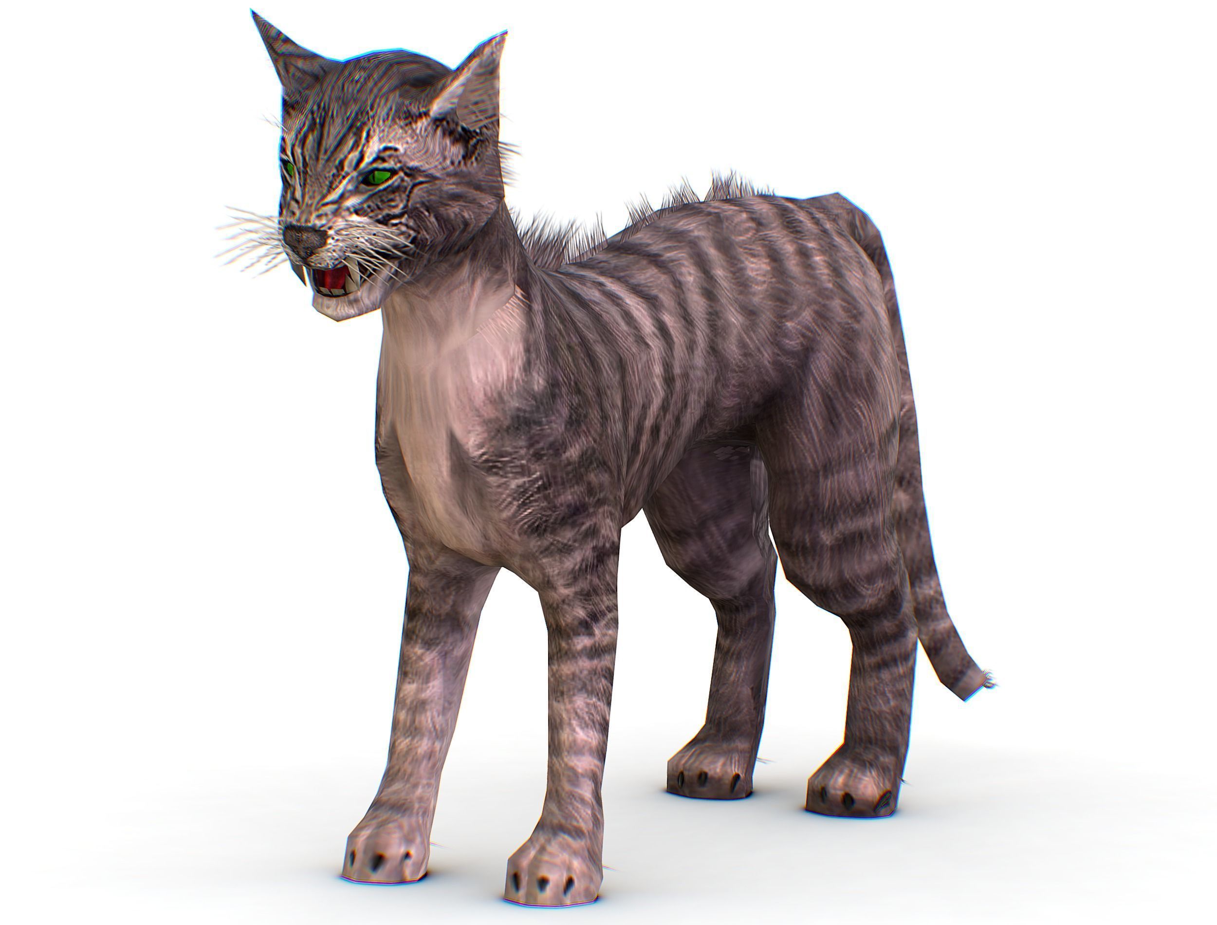 LowPoly Monster Cat Low-poly 3D model_1