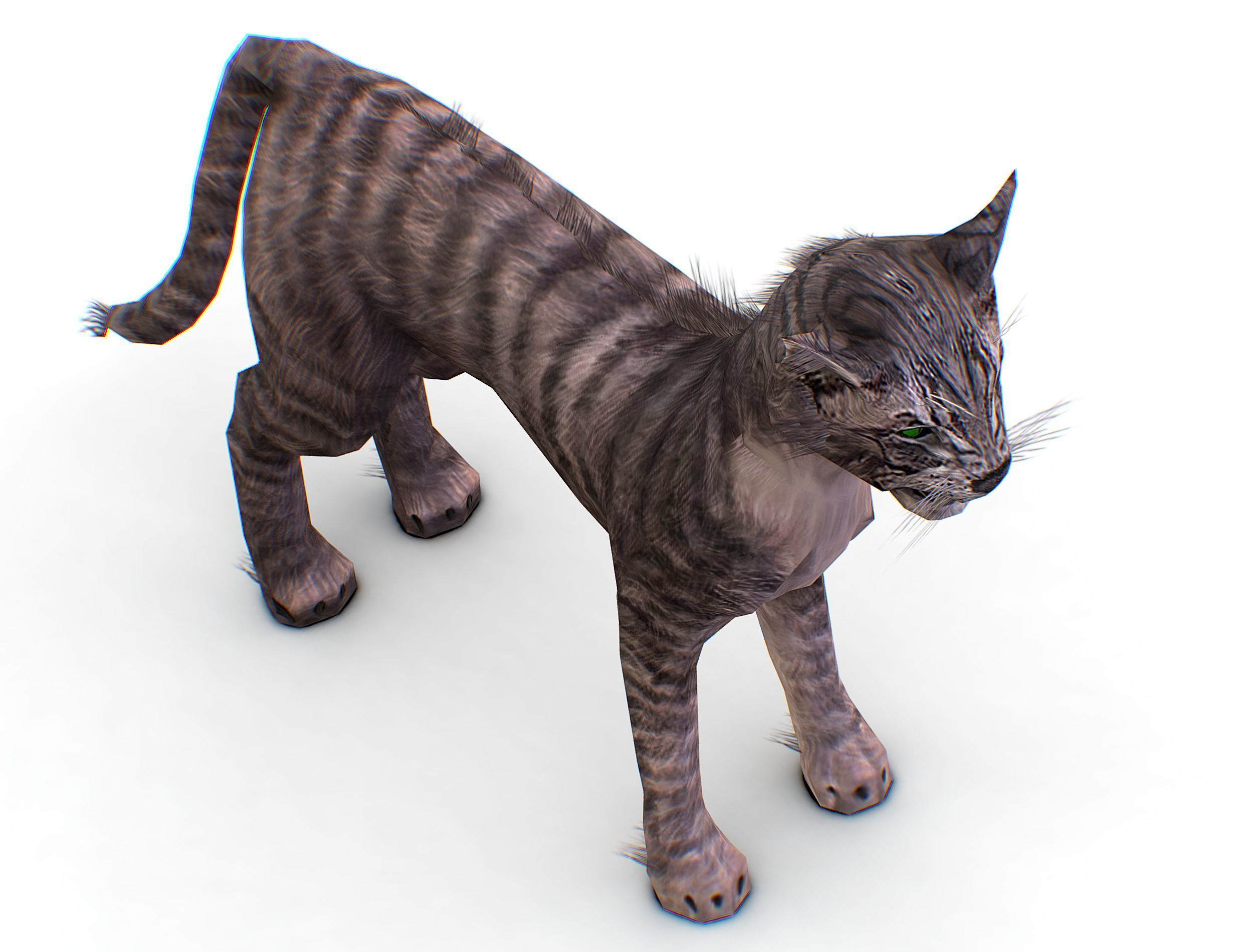 LowPoly Monster Cat Low-poly 3D model_16
