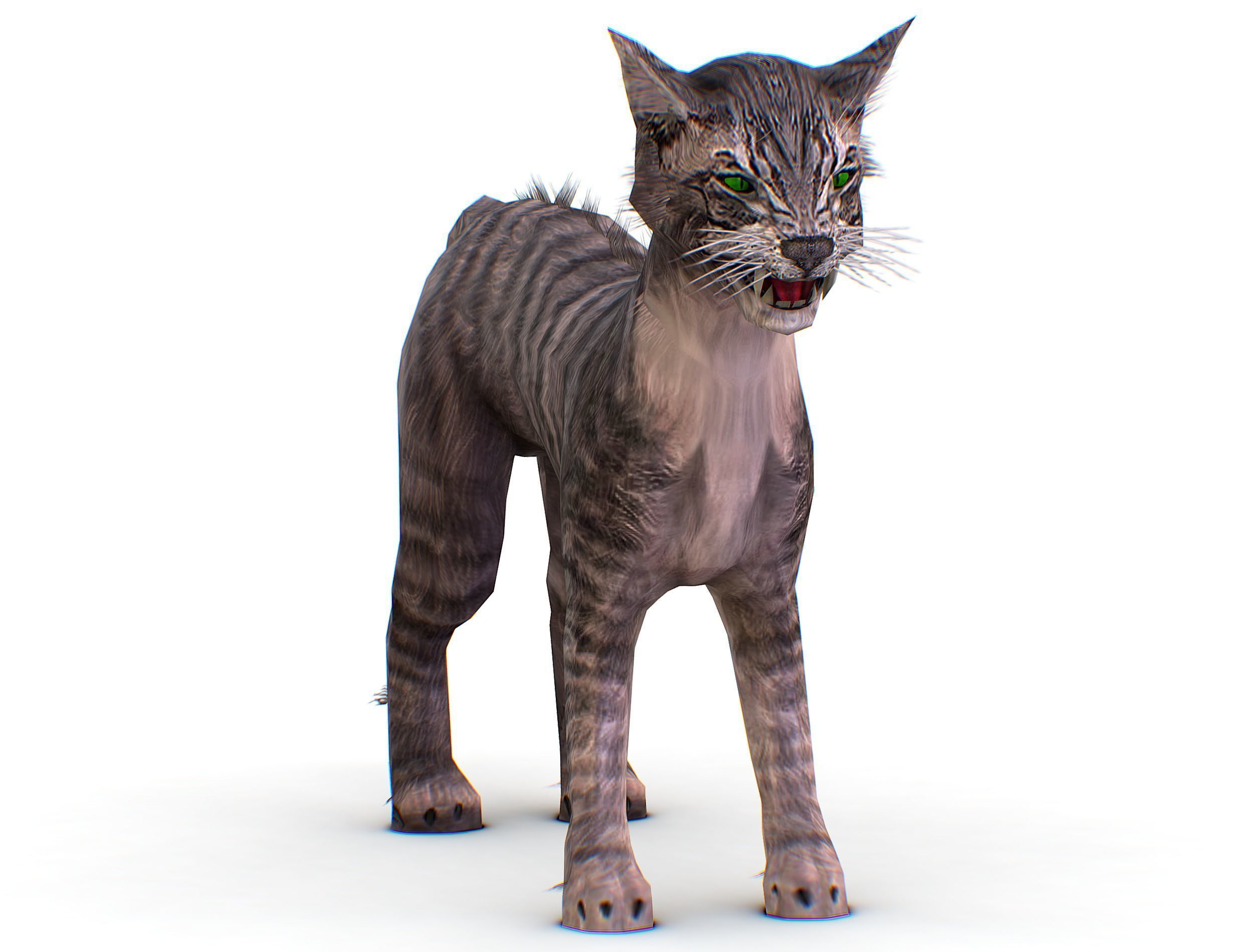 LowPoly Monster Cat Low-poly 3D model_4