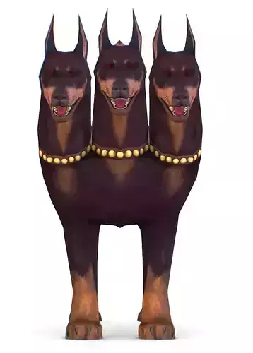 LowPoly Three-headed Cerberus Dog Cerber 3D Model Low-poly 3D model