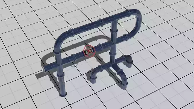 Low Poly Industrial Pipe Pack Free 3D model