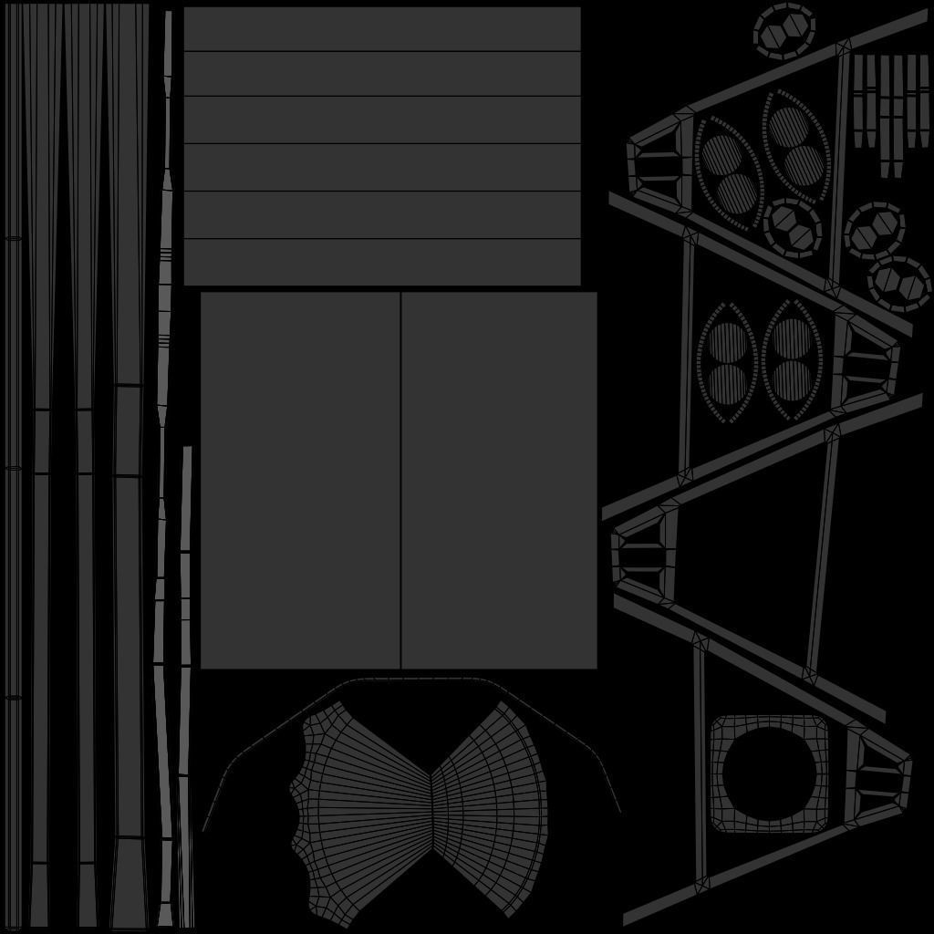Safety Barrier Low-poly 3D model_10