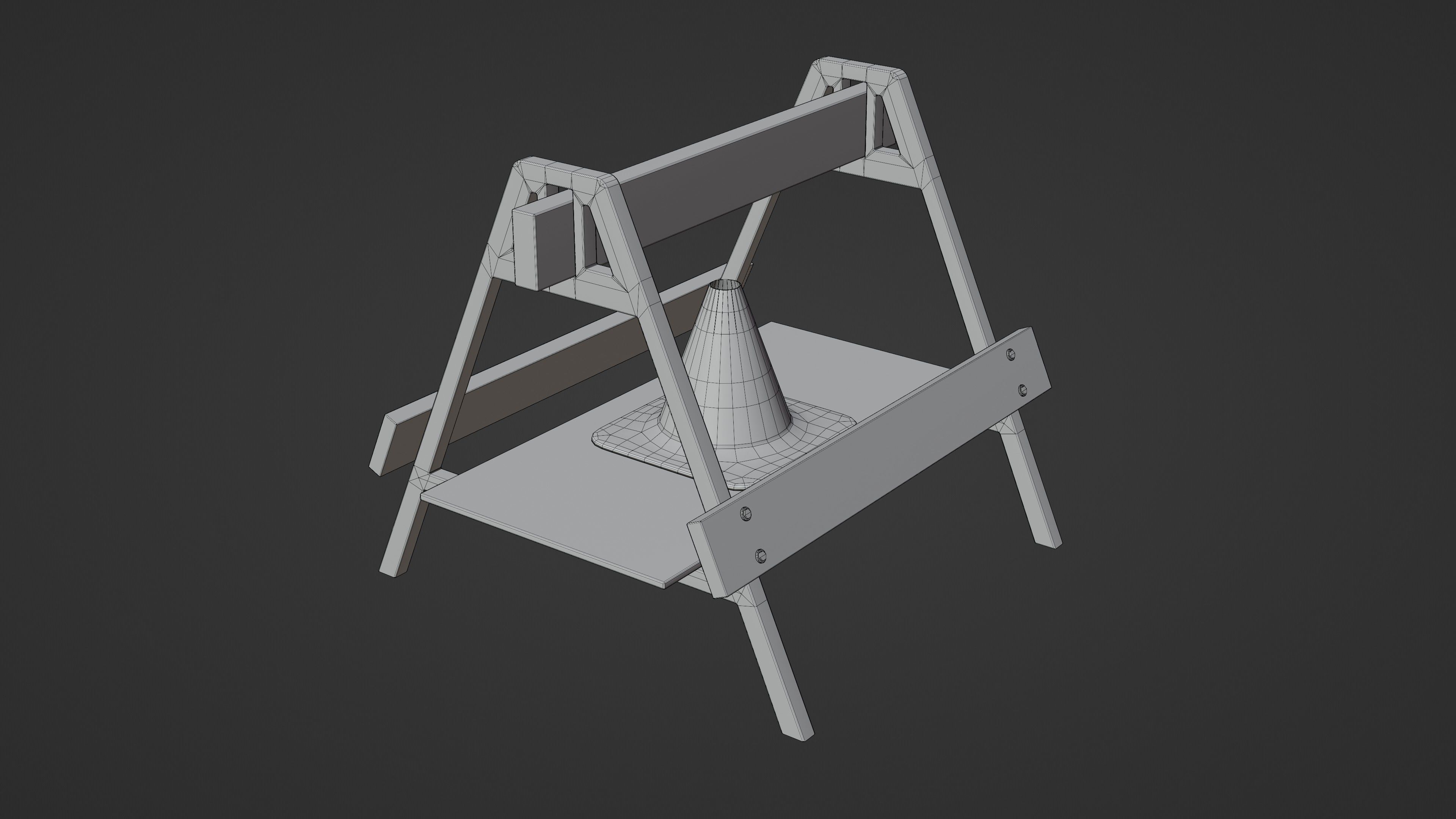 Safety Barrier Low-poly 3D model_1
