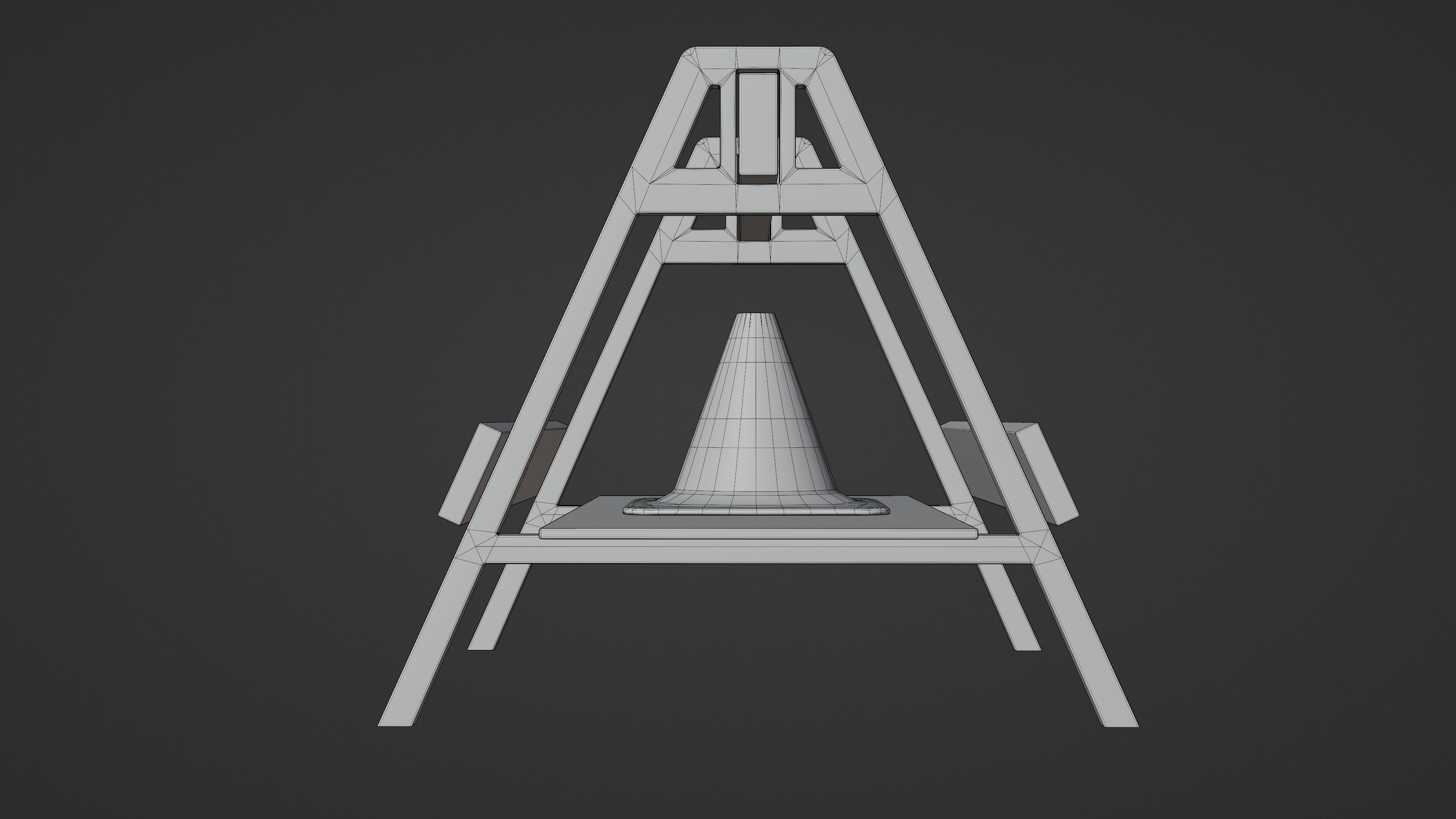 Safety Barrier Low-poly 3D model_7