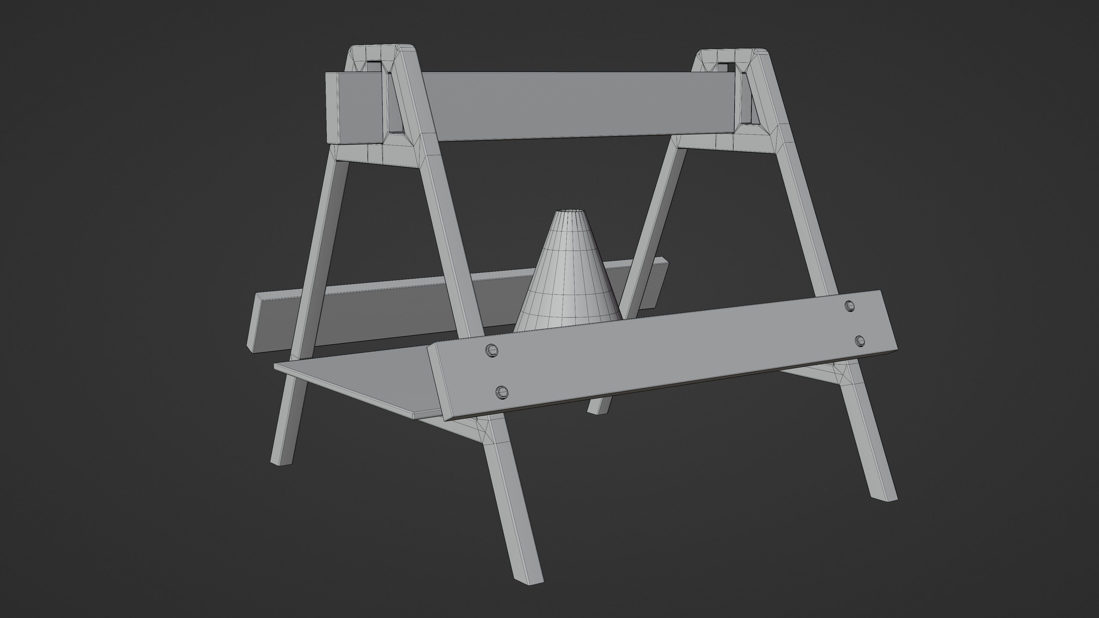 Safety Barrier Low-poly 3D model_3