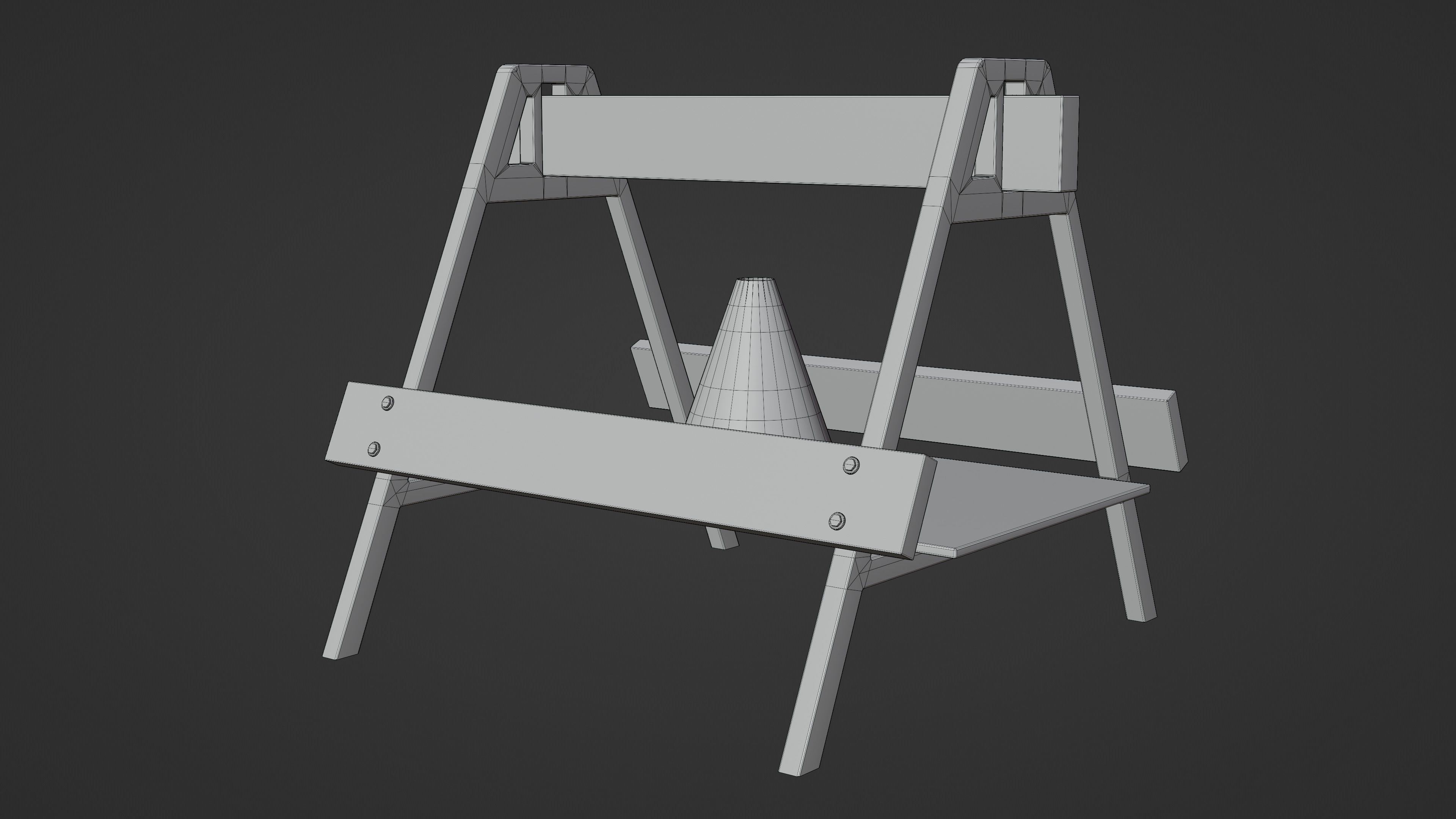 Safety Barrier Low-poly 3D model_5