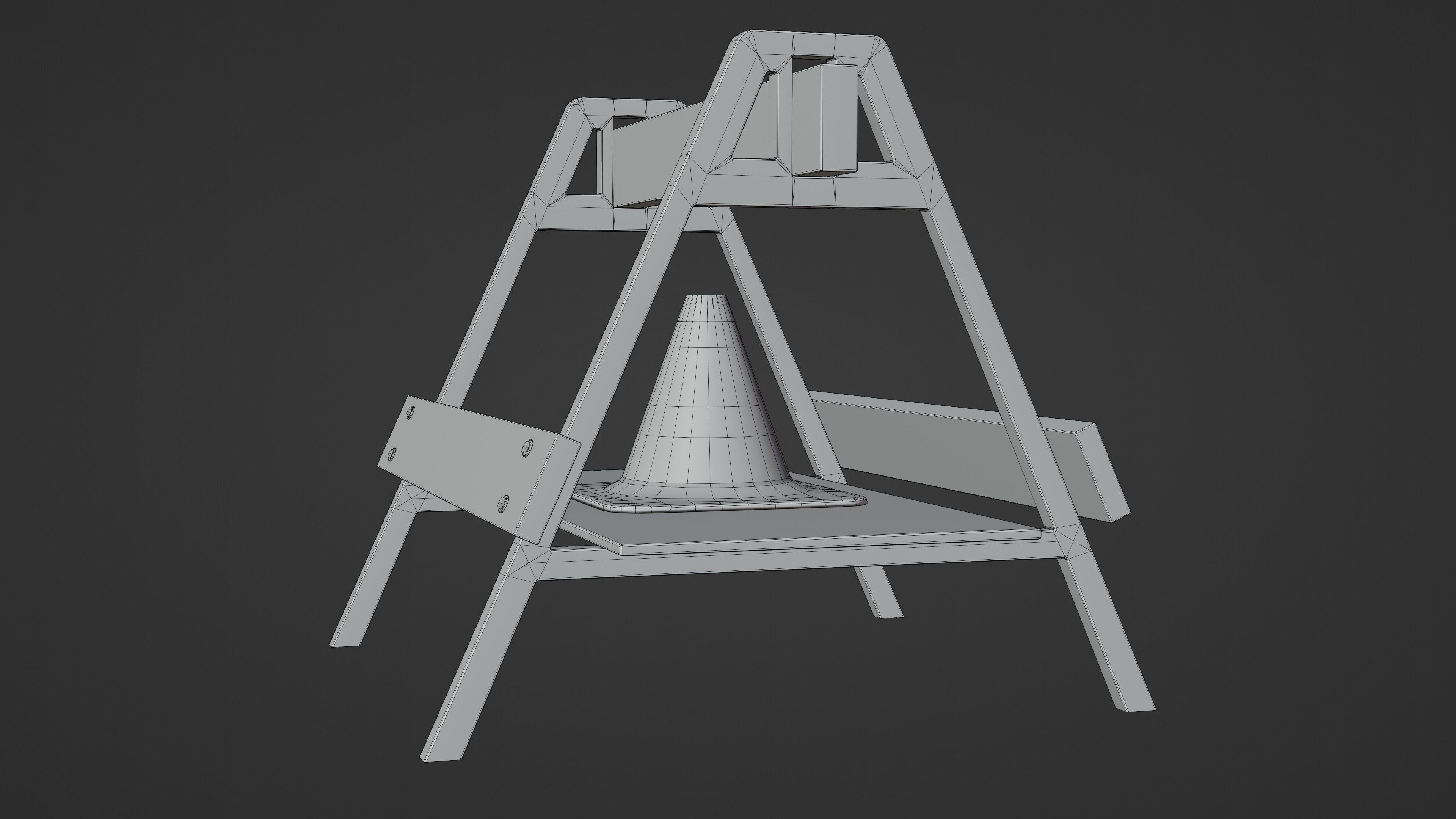 Safety Barrier Low-poly 3D model_9