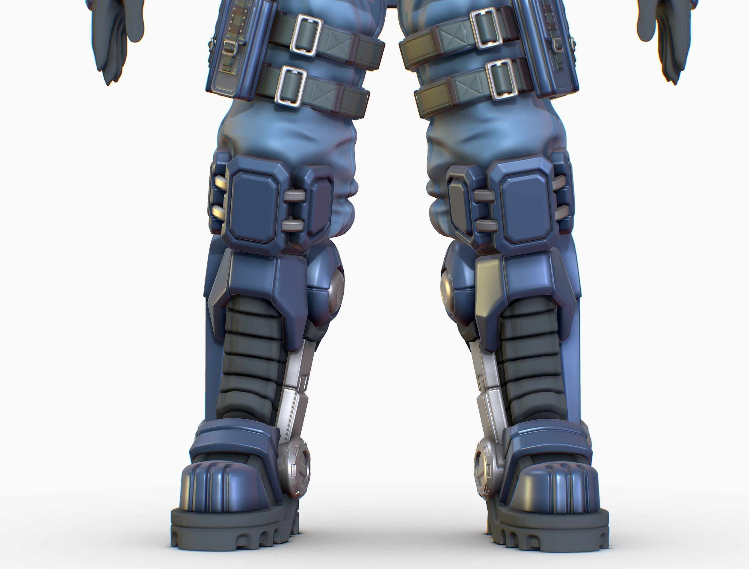 High Poly Man Military Heavy Armor Future 3D model_15