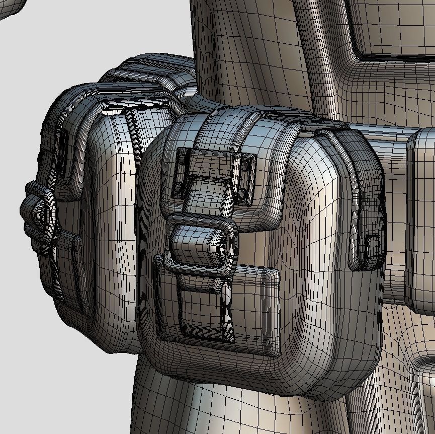 High Poly Man Military Heavy Armor Future 3D model_29