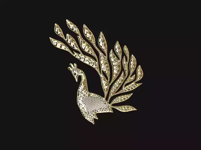 diamond peacock pendant 3D print model diamond peacock pendant 3D print model