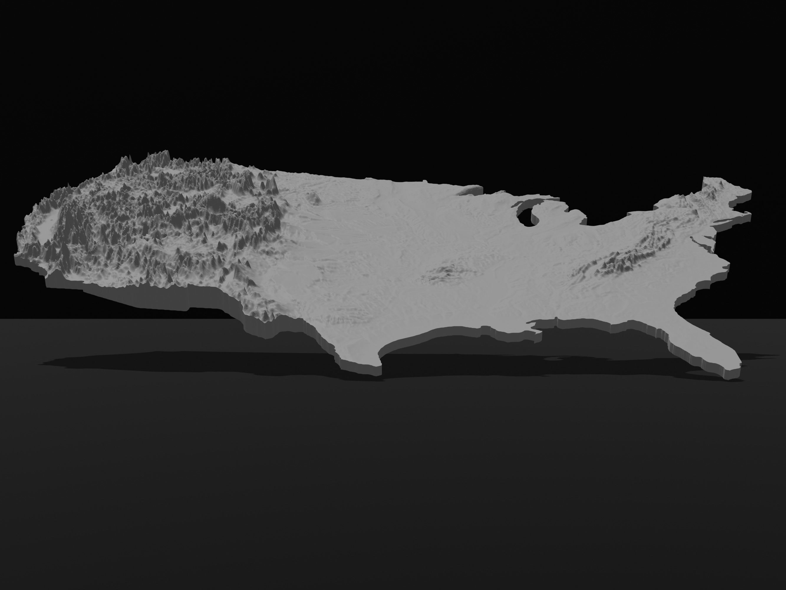 3D Map Model of the United States 3D print model_5