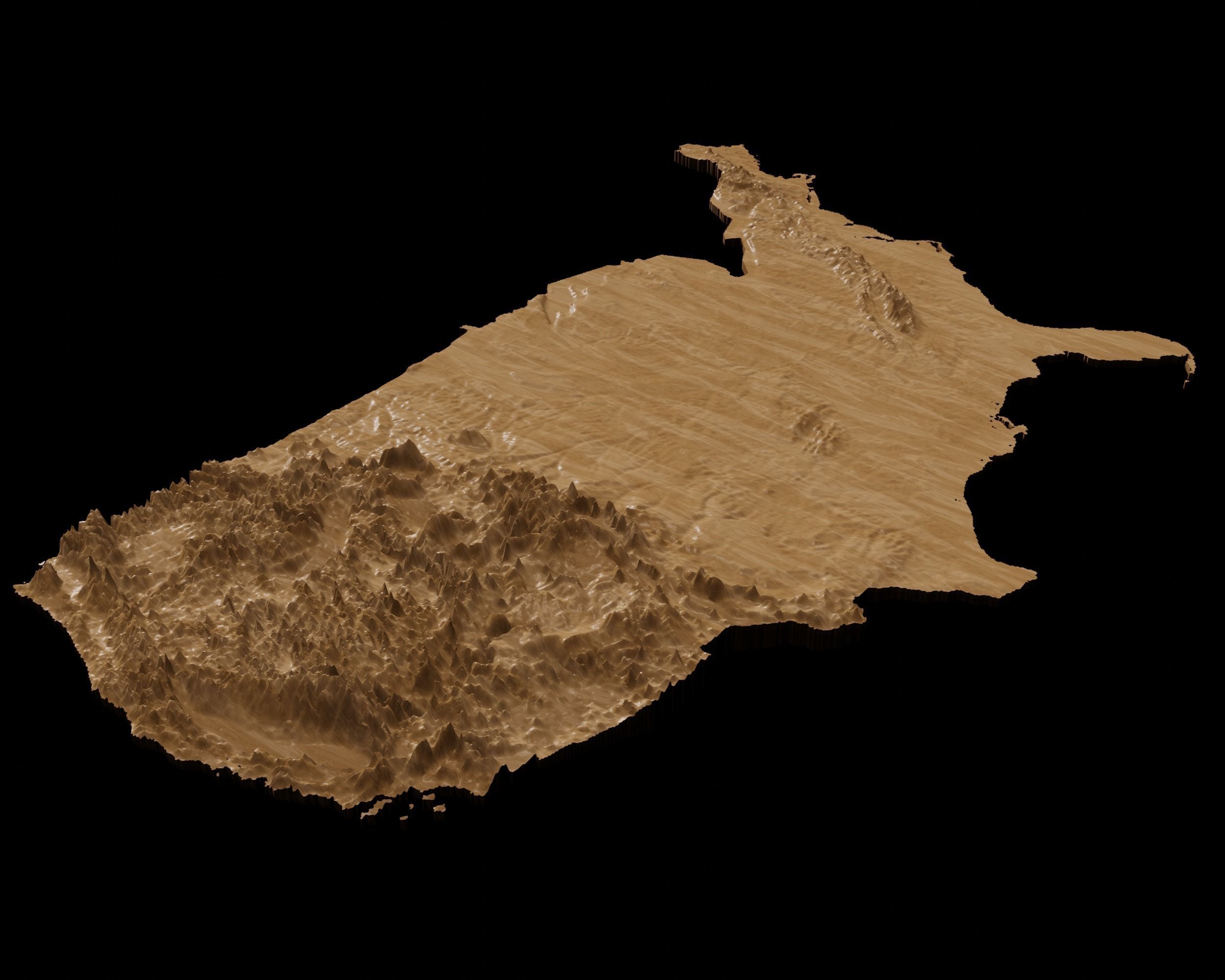 3D Map Model of the United States 3D print model_4