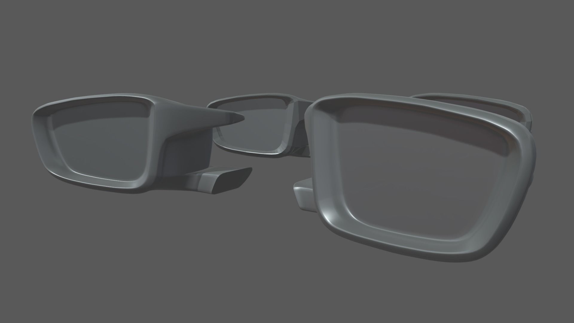 Car Side View Mirrors Pack Low-poly 3D model_5