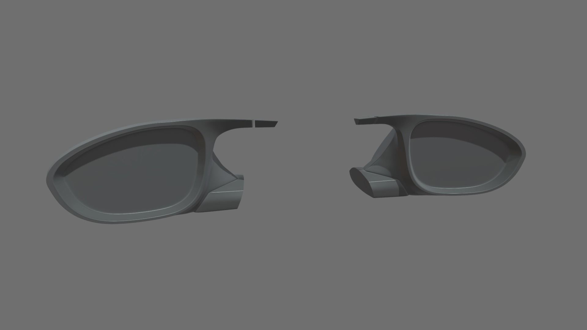 Car Side View Mirrors Pack Low-poly 3D model_7