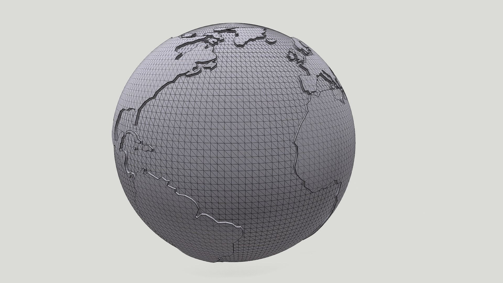 Planet Earth Globe Low-poly 3D model_14