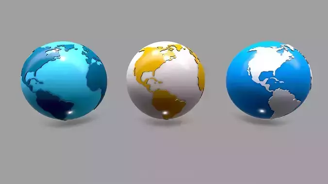 Planet Earth Globe Low-poly 3D model