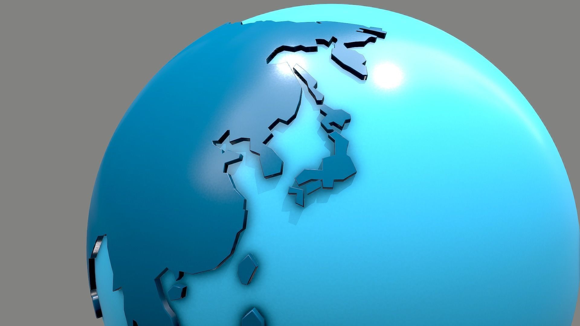 Planet Earth Globe Low-poly 3D model_10