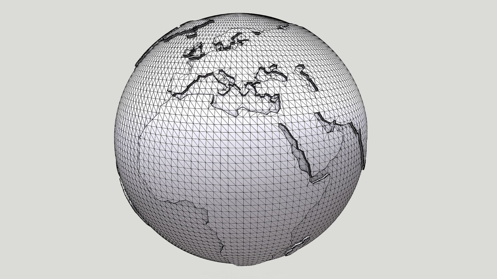 Planet Earth Globe Low-poly 3D model_15