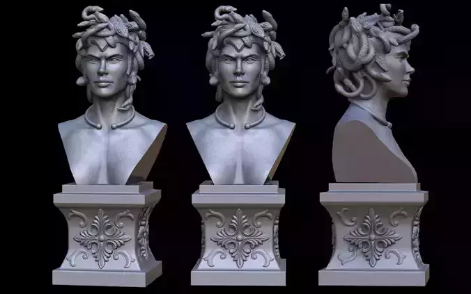 Medusa bust of 3D print model