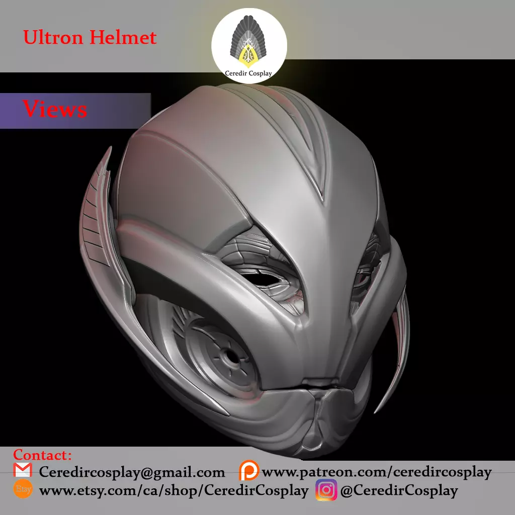 Ultron Avengers Helmet 3d digital download 3D print model_0