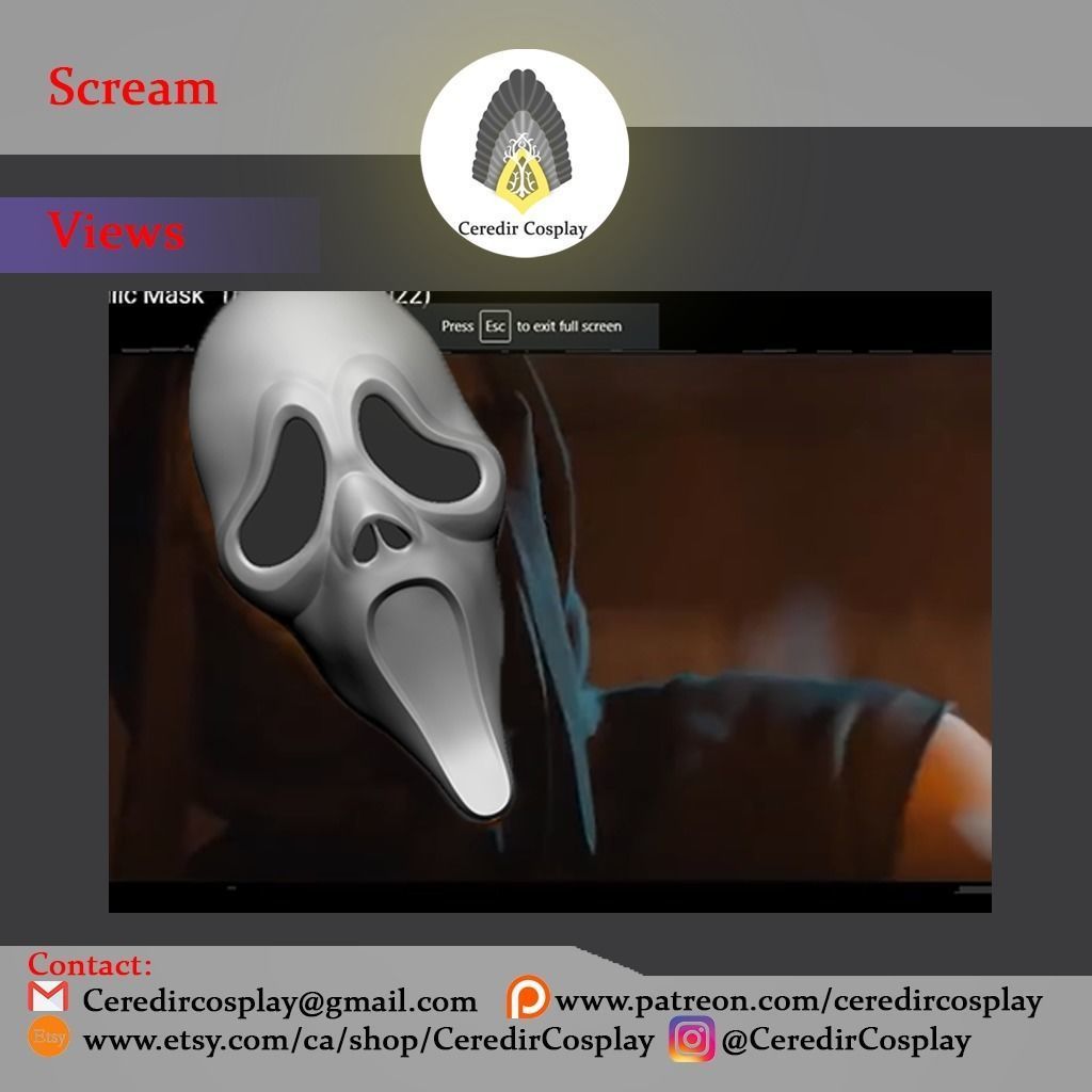 Scream Mask new version 3d digital download 3D print model_1
