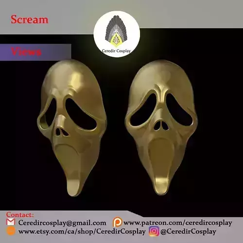 Scream Mask new version 3d digital download 3D print model