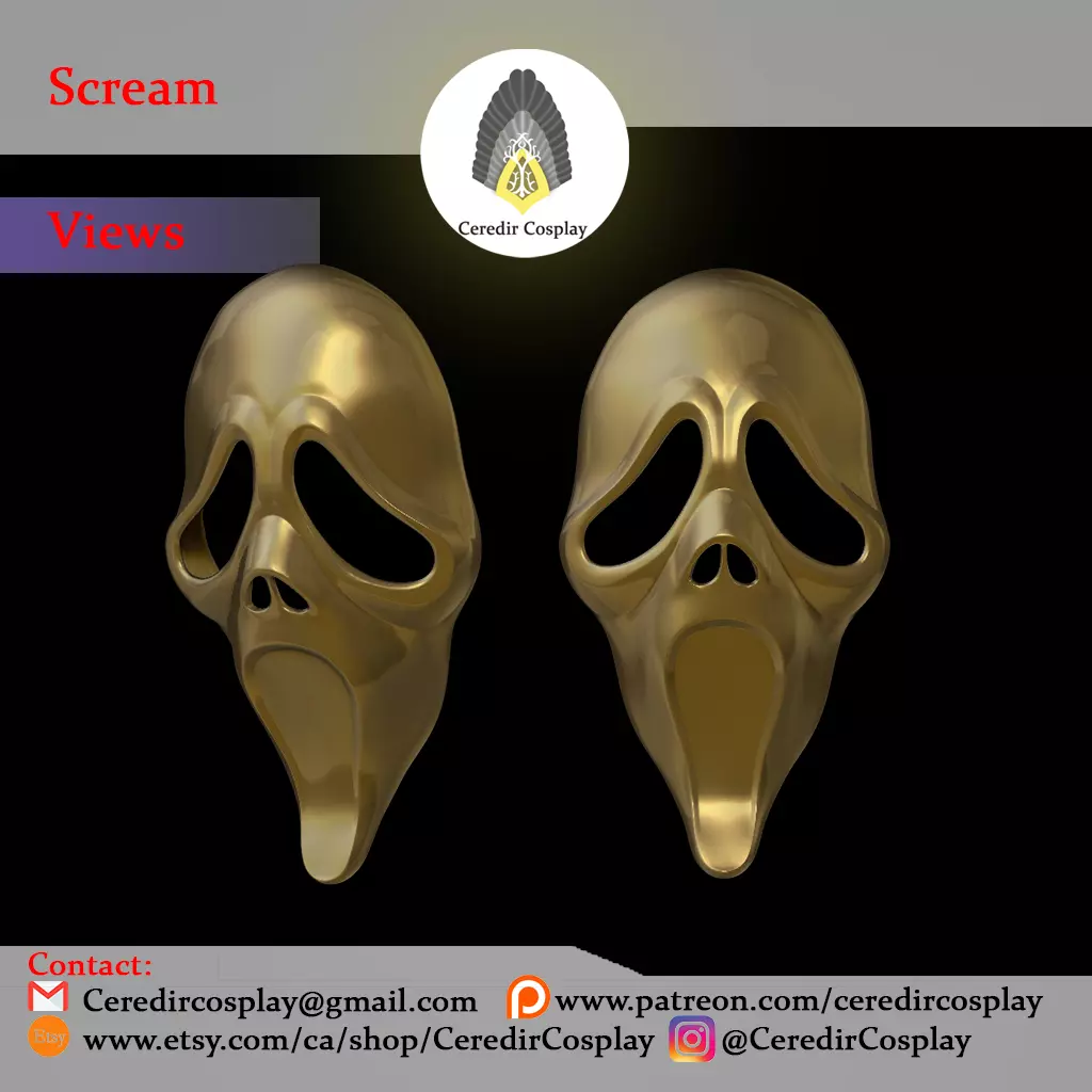 Scream Mask new version 3d digital download 3D print model_0