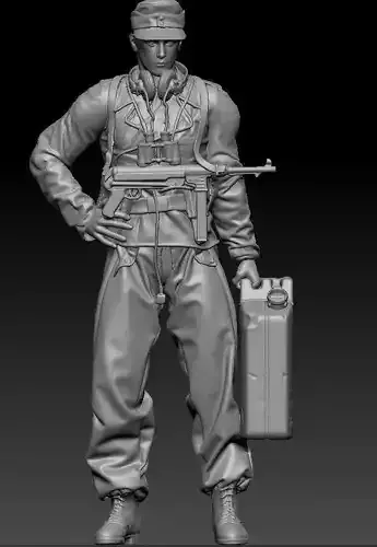 ww2 ger tank crew with jerry can 1-35 