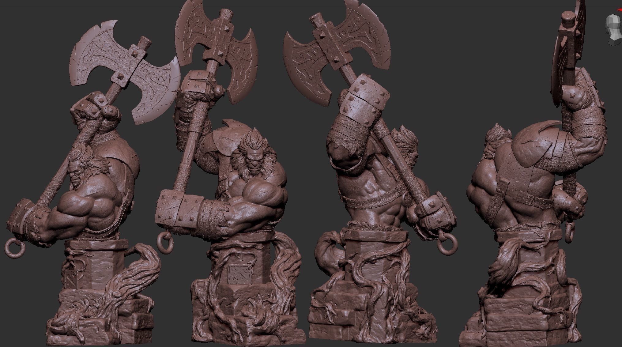 Axe Dota 2 Statue 3D Print Model 3D print model_3