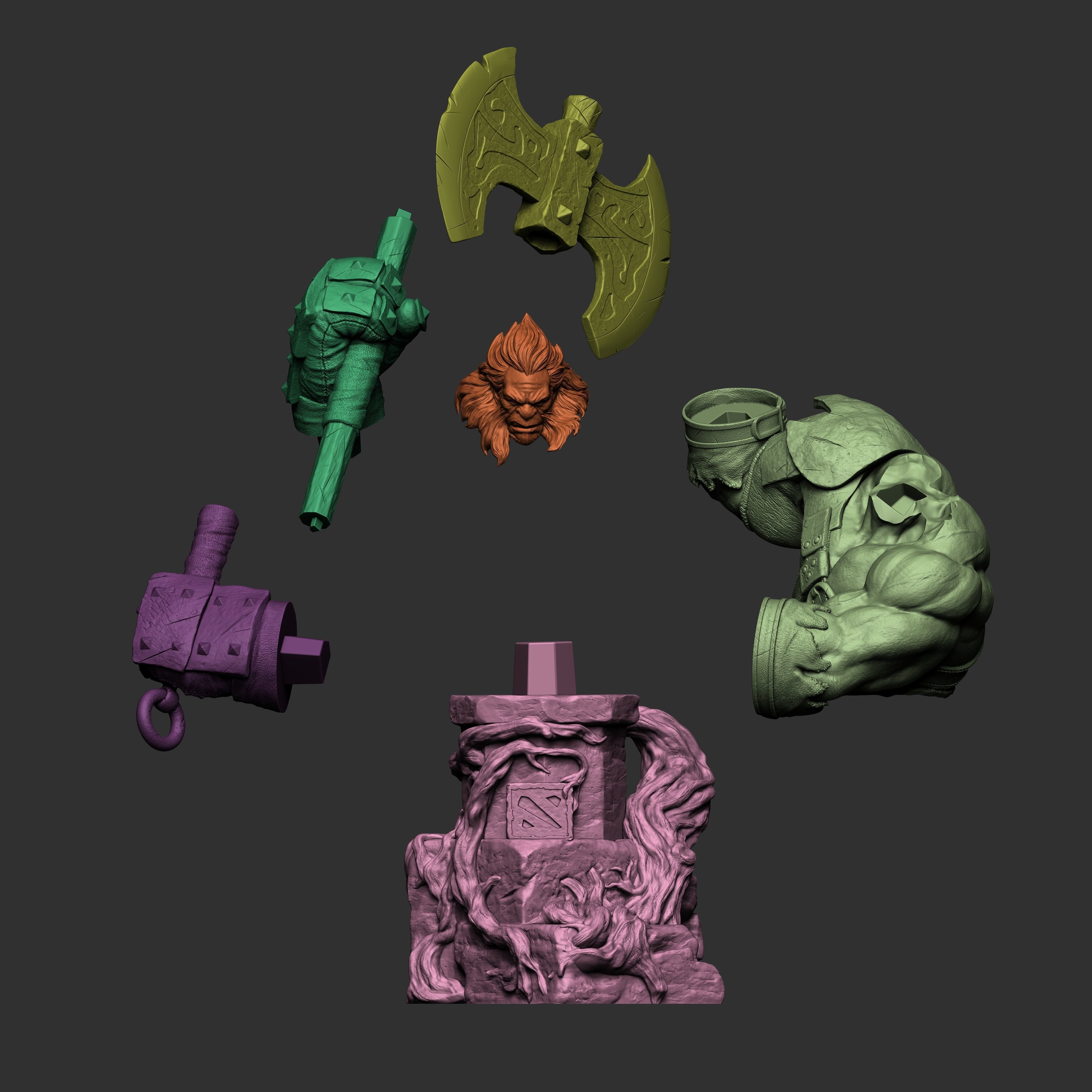Axe Dota 2 Statue 3D Print Model 3D print model_6