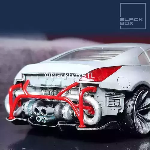 Rear Mounted Turbos with rear panels For 350Z Tamiya 1-24 3D print model