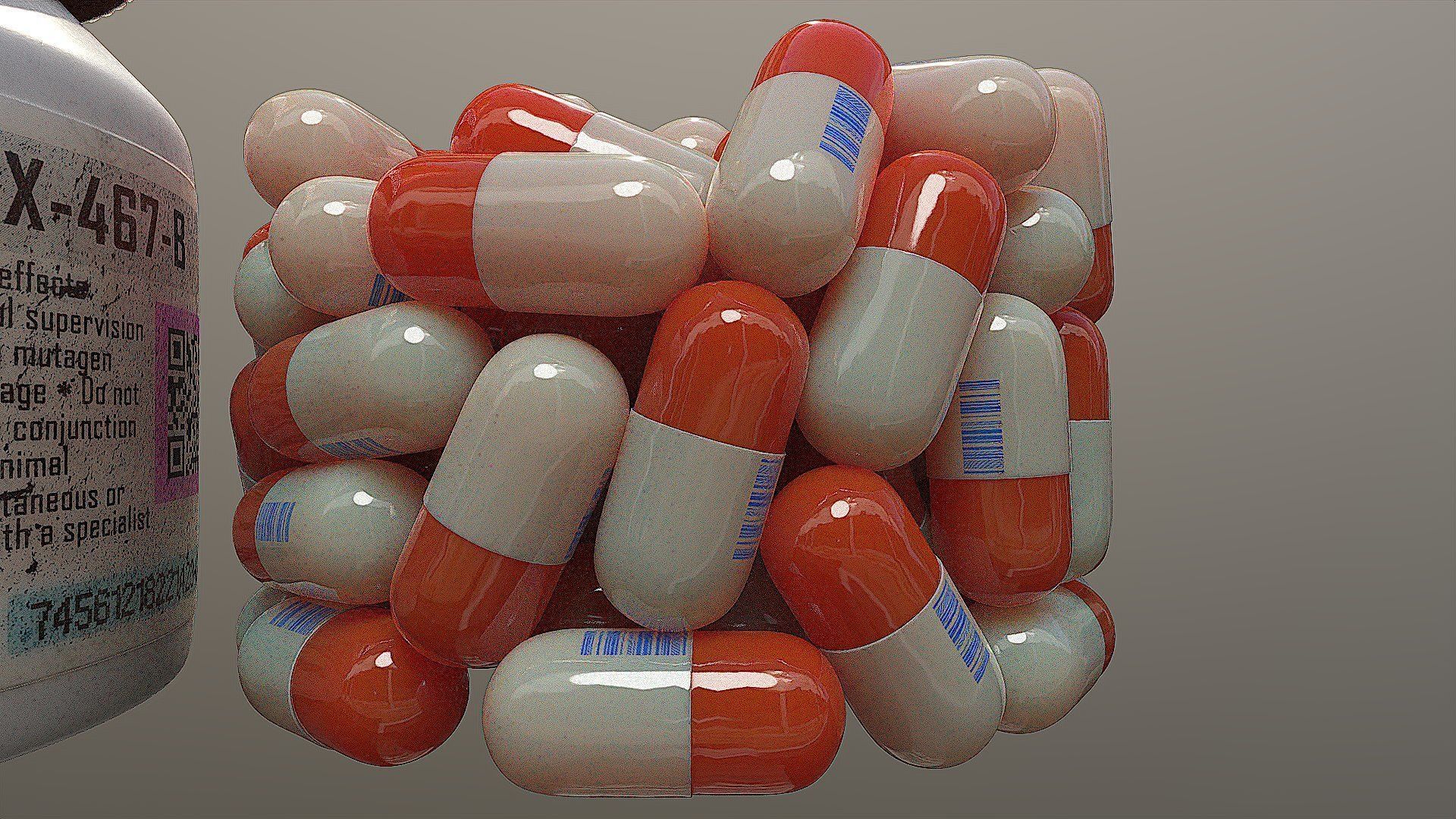Bottle with Pills  3D model_1