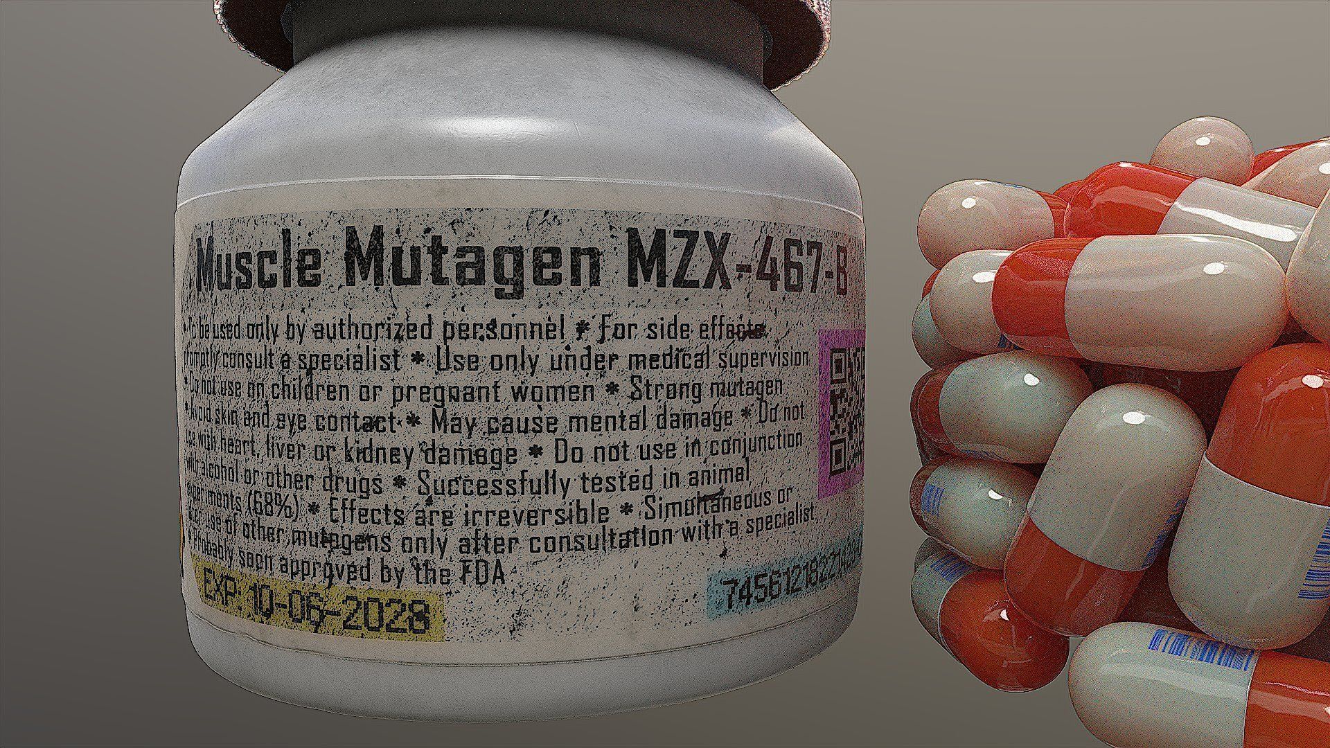 Bottle with Pills  3D model_9