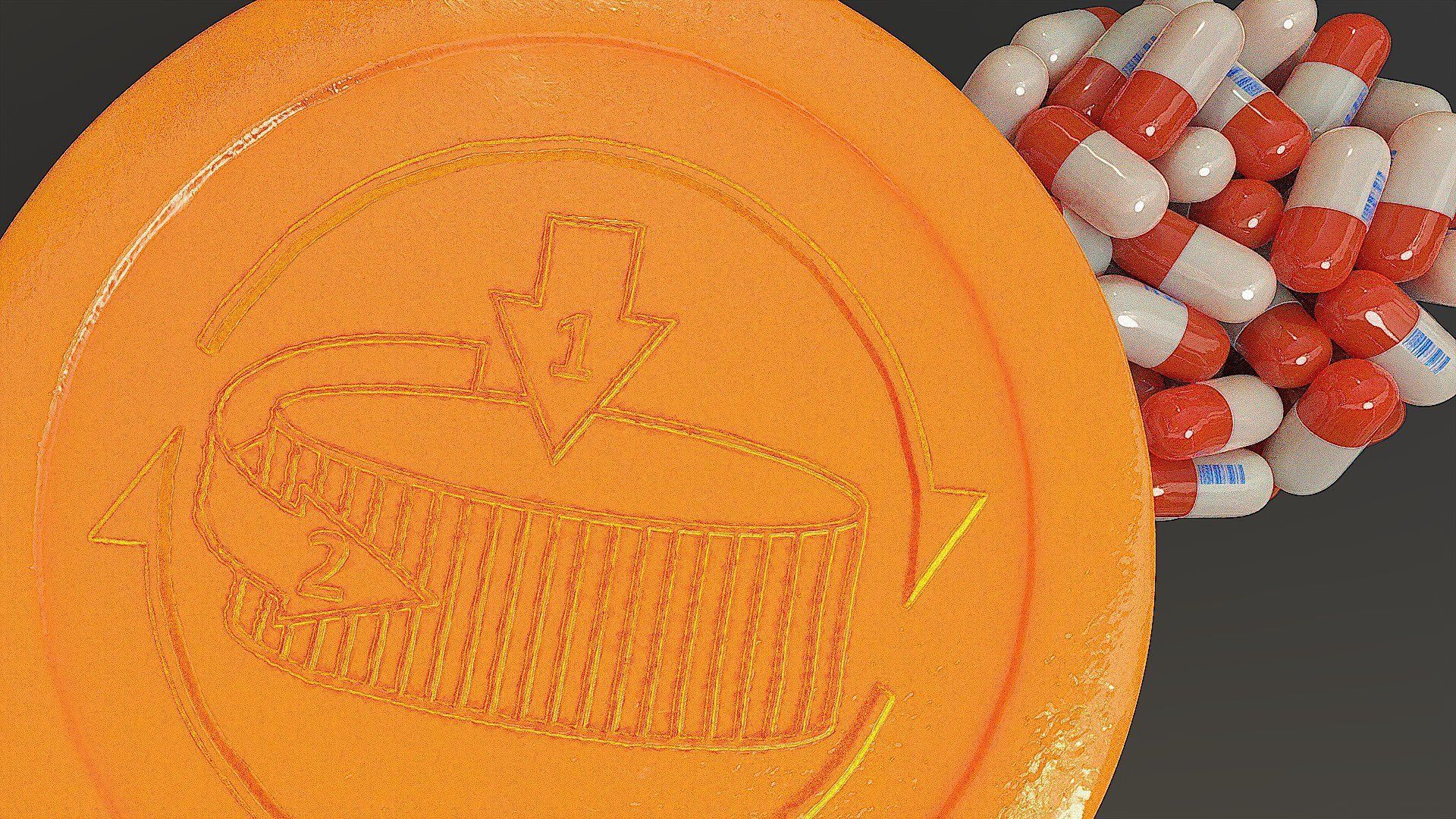 Bottle with Pills  3D model_10