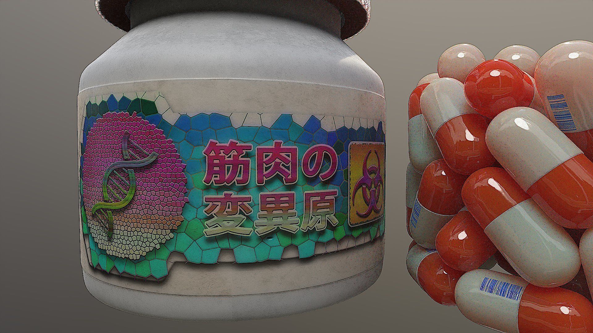Bottle with Pills  3D model_8