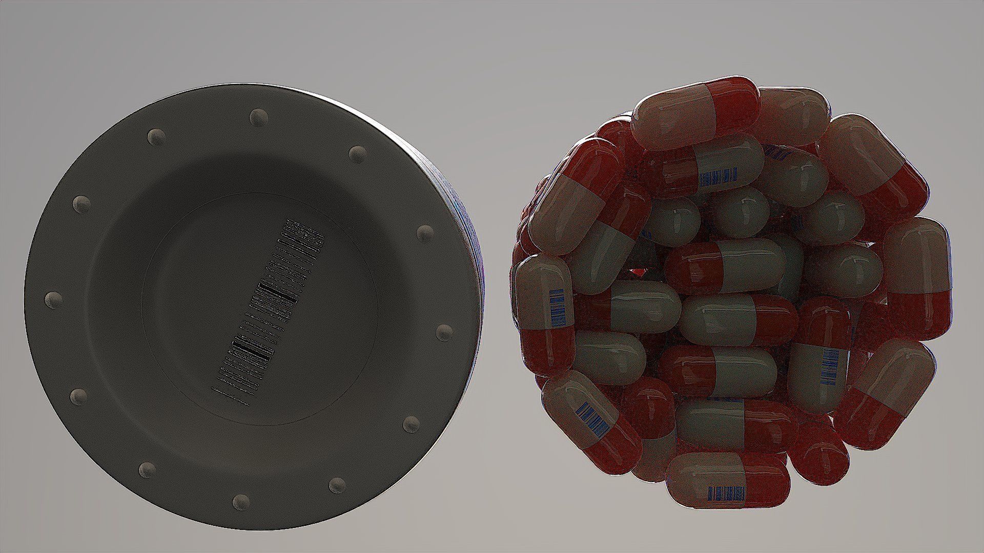 Bottle with Pills  3D model_6